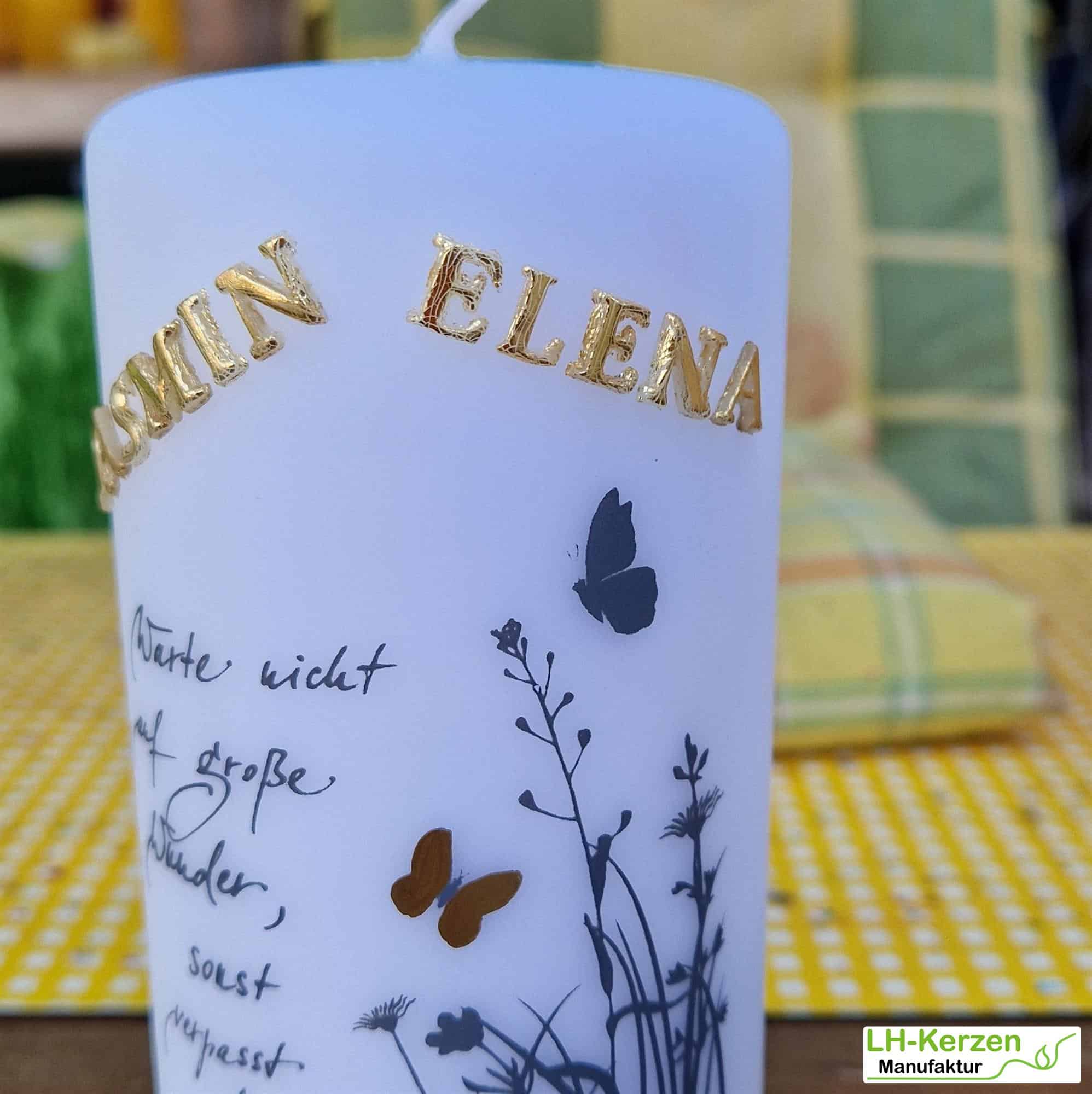 Kerzenbeschriftung Beschriftete Kerze